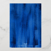 私たちが行う前のサファイアブルーアートリハーサルのディナー 箔招待状 (裏面)