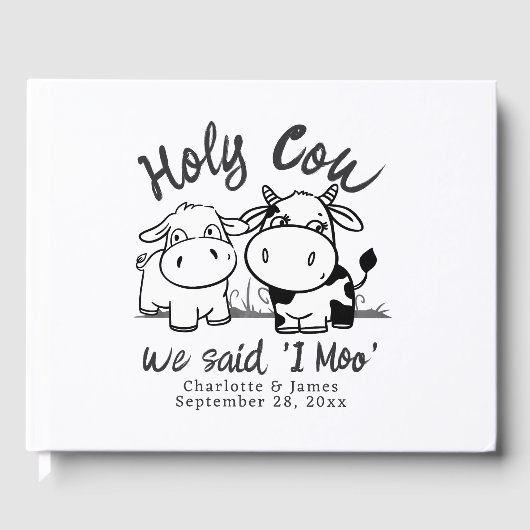 私たちが言った聖牛モーパーソナライズされた ゲストブック (正面)