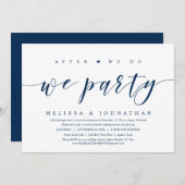 私たちが誓いを交わした後はパーティーをする、結婚式前撮りの夕食会 招待状 (正面/裏面)