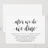 私たちが誓いを交わした後は食事をしよう、結婚式の駆け落ちディナーの招待状 招待状 (正面/裏面)