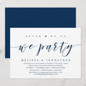 私たちが誓いを交わした後、パーティーをしよう - ウェディングエロープメントのディナー 招待状 (正面/裏面)