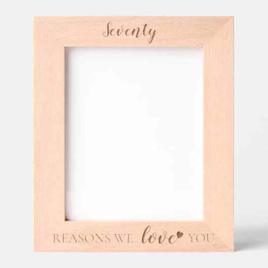 私たちが誕生日レーザーエッチングを愛する70の理由 レーザー彫刻フレーム (正面)