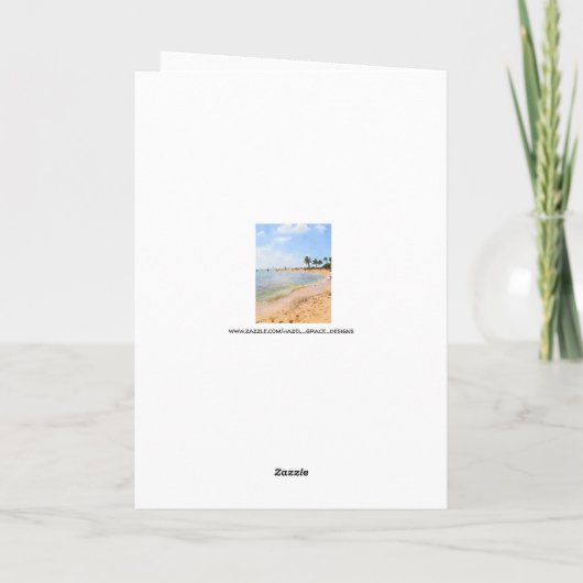 私たちが誰かを失ったとき、私たちは愛するビーチシーン悔やみや弔慰 カード (裏面)