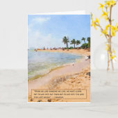 私たちが誰かを失ったとき、私たちは愛するビーチシーン悔やみや弔慰 カード (黄色い花)
