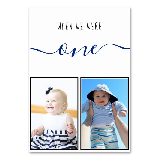 私たちが1人の子供の写真ゲストの名前の後ろに テーブルナンバー (正面)