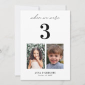 私たちが3歳だった頃の子供の写真 5x7 テーブルナンバー (正面)