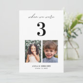 私たちが3歳だった頃の子供の写真 5x7 テーブルナンバー (スタンド正面)