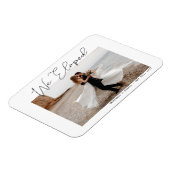 私たちだけで式を挙げました オーダーメイドの写真を使った極簡の挙式発表マグネット マグネット (左側)