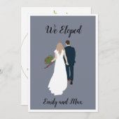 「私たちだけで式を挙げました」シンプルな結婚報告カード 招待状 (正面/裏面)