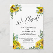 私たちだけで式を挙げました！ ユーカリとひまわりの受付 招待状 (正面/裏面)