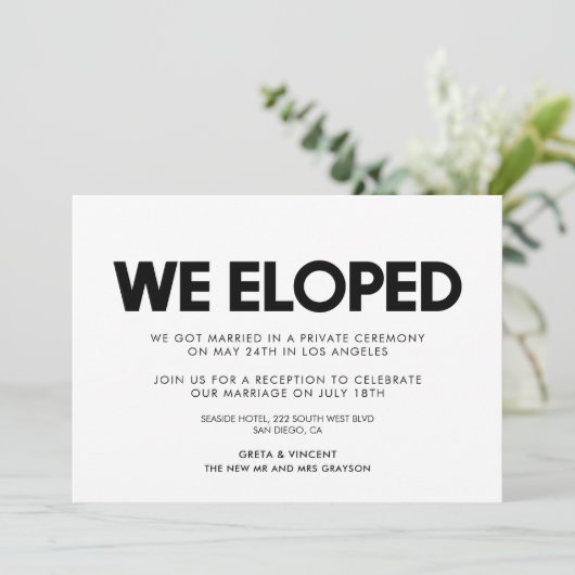 私たちだけで式を挙げました 現代の結婚発表 招待状 (スタンド正面)