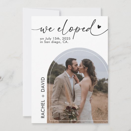 私たちだけで結婚式を挙げたよ!お祝いパーティーのお誘い 招待状 (正面)