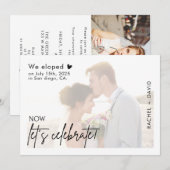 私たちだけで結婚式を挙げたよ！　ふたりの結婚を祝って！ 招待状 (正面/裏面)