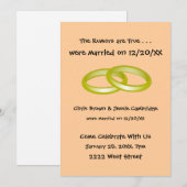 私たちだけで結婚式を挙げちゃいました！結婚後のパーティーのご案内 招待状 (正面/裏面)