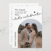 私たちだけで結婚式を挙げました!お祝いしよう フォトエロープメント 招待状 (正面/裏面)