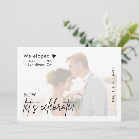 私たちだけで結婚式を挙げました!お祝いしよう 結婚式の招待状 招待状 (スタンド正面)