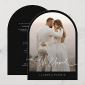 私たちだけで結婚式を挙げました アーチ エロープメント 結婚式のお知らせ 招待状 (正面/裏面)