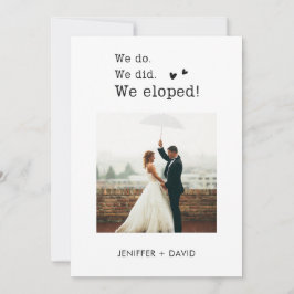 私たちだけで結婚式を挙げました 結婚式のご報告QRコード付き 案内状