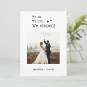 私たちだけで結婚式を挙げました 結婚式の報告カード QRコード付き 案内状 (スタンド正面)