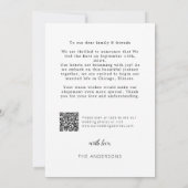 私たちだけで結婚式を挙げました 結婚式場での披露宴は行いませんでした お二人だけの結婚報告カード Q 案内状 (裏面)