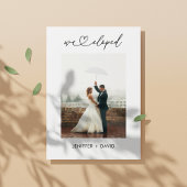 私たちだけで結婚式を挙げました 結婚式場での披露宴は行いませんでした お二人だけの結婚報告カード Q 案内状