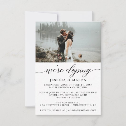 私たちだけで結婚式を行うことにしました 結婚報告 招待状 (正面)