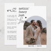 私たちだけの小さな結婚式 何も特別なものはない ただ愛を祝う 招待状 (正面/裏面)