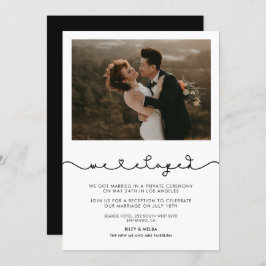 私たちだけの特別な結婚式　ハートつながるフォントで 招待状