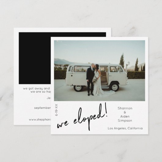 私たちだけの結婚報告インスタント写真 招待状 (正面/裏面)