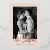 私たちだけの結婚式のお知らせ 本物の箔の見出し 箔招待状 (正面)