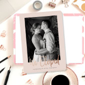 私たちだけの結婚式発表 ラグジュアリーなゴールド箔のヘッドライン 箔招待状