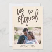 私たちだけの結婚式 お知らせ フォト 招待状 ブラウン クリーム (正面)