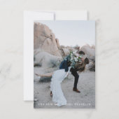 私たちだけの結婚式 - お祝いへの招待 秘密の結婚発表 招待状 (裏面)