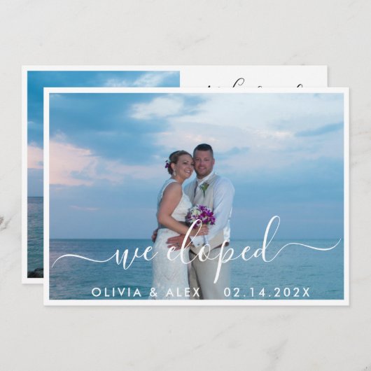 私たちだけの結婚式 カスタム写真 ウェディング 案内状 (正面/裏面)