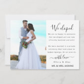 私たちだけの結婚式 カスタム写真 ウェディング 案内状 (裏面)