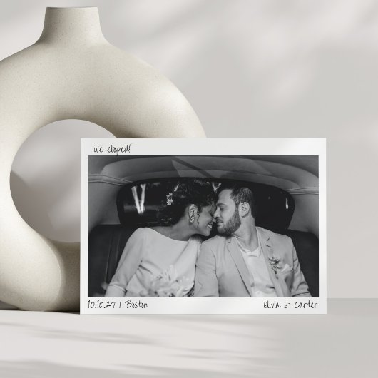 私たちだけの結婚式 フォト ハンドライティング ミニマル 結婚式 案内状