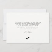 私たちだけの結婚式 | モノクロ写真 結婚報告カード 案内状 (裏面)