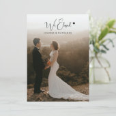 私たちだけの結婚式 レセプションのみ ウェディングフォト シンプル おしゃれ 招待状 (スタンド正面)