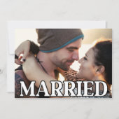 私たちだけの結婚式 現代の結婚写真 案内状 (正面)