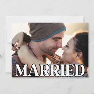 私たちだけの結婚式 現代の結婚写真 案内状