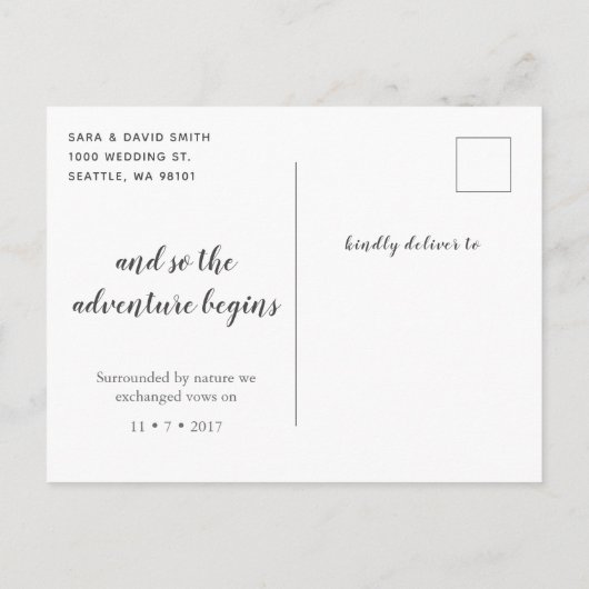 私たちだけの結婚式 結婚報告ポストカード5 案内ポストカード (裏面)