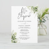 私たちだけの結婚式 誓い グリーン フラワー パーティー 招待状 (スタンド正面)