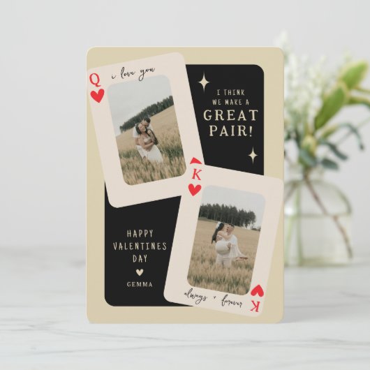 私たちって最高のペアよ キング/クイーン フォト バレンタイン シーズンカード (スタンド正面)