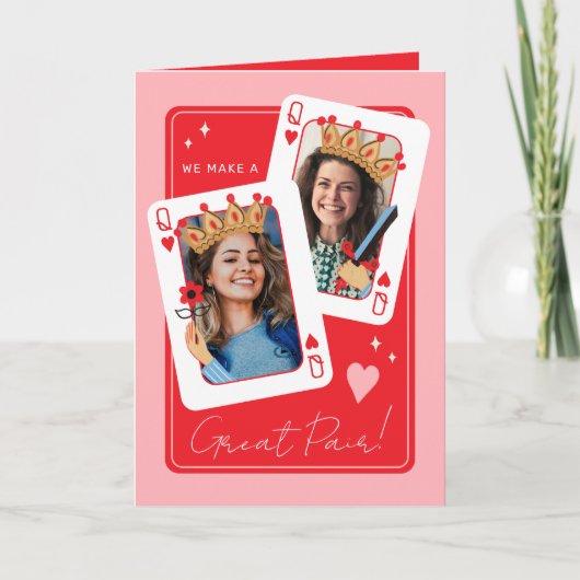 私たちって素敵なレズビアンのペア ヴァレンタインデーの写真 カード (正面)