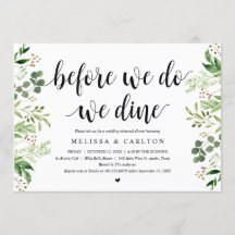 私たちとって食事が先, 緑の装飾, リハーサルディナー