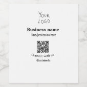 私たちとつながる ビジネス ロゴ QR ソーシャル メディア 名前 ワインラベル (シングルラベル)