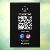 私たちとつながろう ブラックビジネスロゴ ウィンドウサイン (シート3)