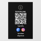 私たちとつながろう ブラックビジネスロゴ ウィンドウサイン (シート)