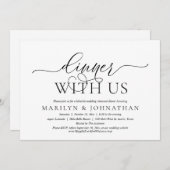 私たちとディナー結婚のリハーサルお祝い 招待状 (正面/裏面)