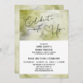 私たちと一緒にお祝いしよう アースカラーの水彩受付カード 招待状 (正面/裏面)